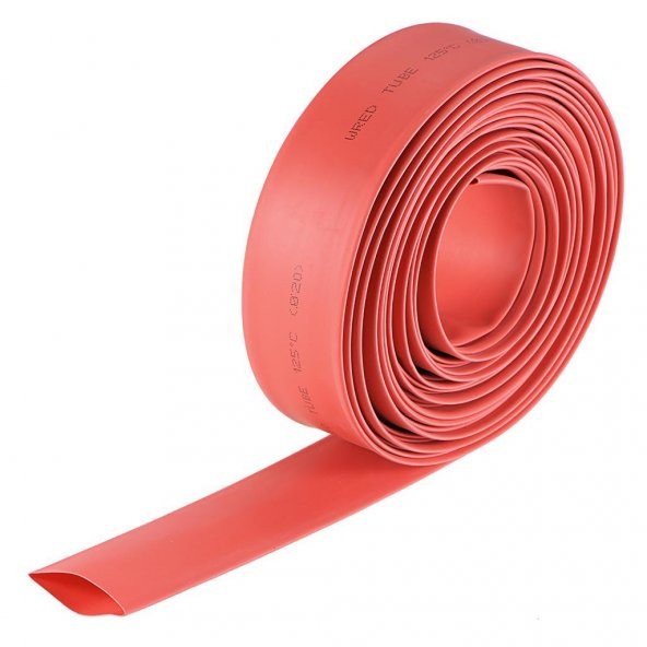 Isı ile 2/1 Daralan Makaron 80 mm - Kırmızı - 25 Metre