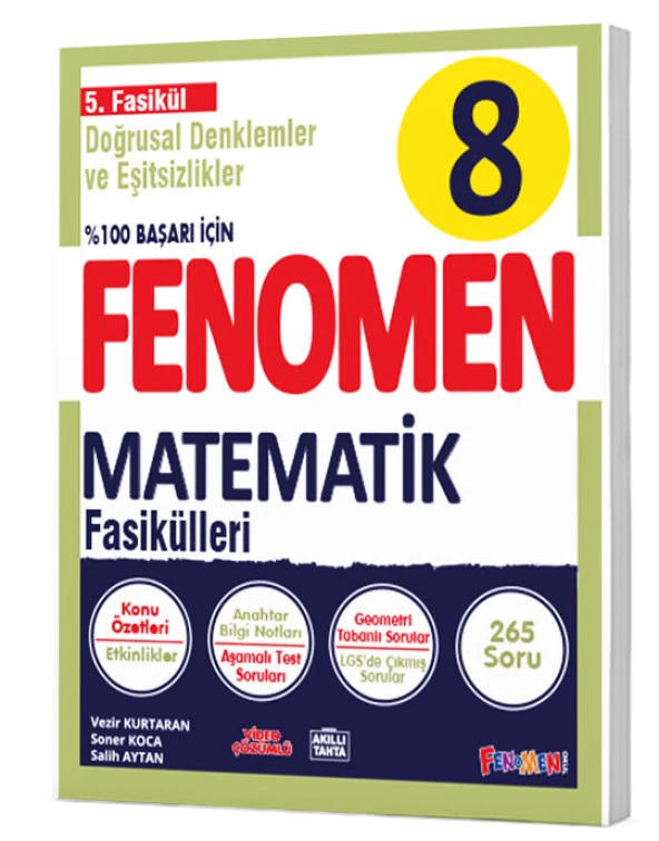 Fenomen Okul 2024 8. Sınıf Matematik 5. Fasikül Doğrusal Denklemler Ve Eşitsizlik