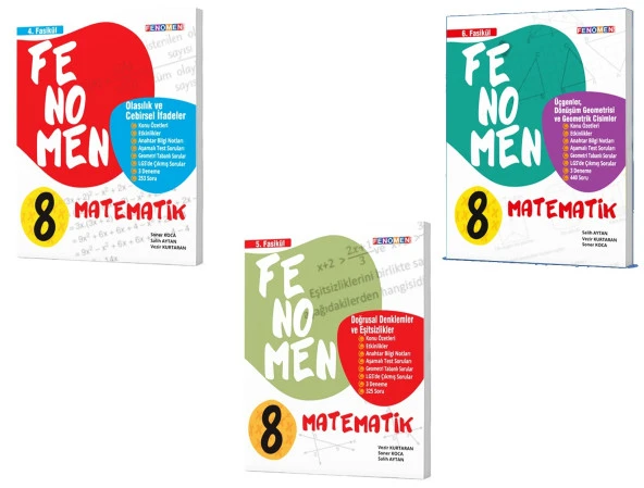 Fenomen Okul 2024 8. Sınıf Matematik 4. 5. 6. Fasikül Seti 3 Kitap