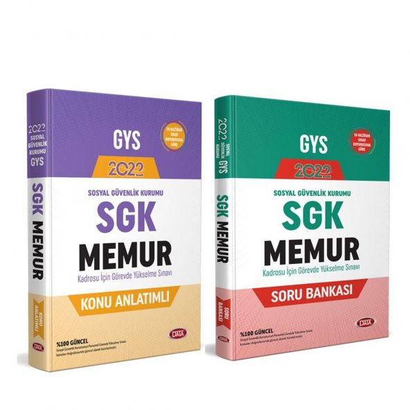 Data Yayınları 2022 SGK Memur GYS Konu ve Soru Bankası Seti 2 Kitap