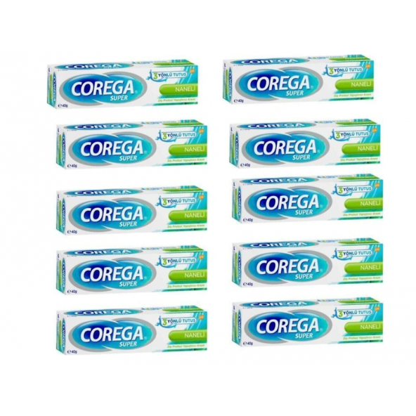 Corega Super Naneli 40 gr 12 Adet Diş Protezi Yapıştırıcı Krem
