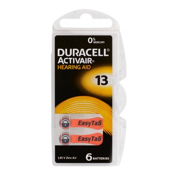 Duracell Activair PR48 13 Numara İşitme Cihazı Pili 6lı ürün görseli