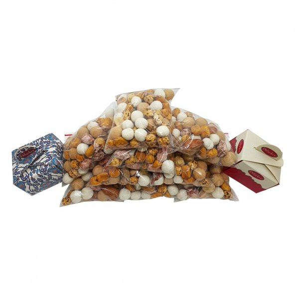 Dilşeker Düğün, Nişan ve Kına Hazır Paketlenmiş Taze Lüks Kuruyemiş Çerez 75 Adet - Resim 3