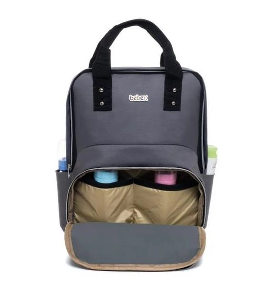 Bebex Bag-S Organizatör Anne Bebek Bakım Sırt Çantası Gri-Siyah - 2