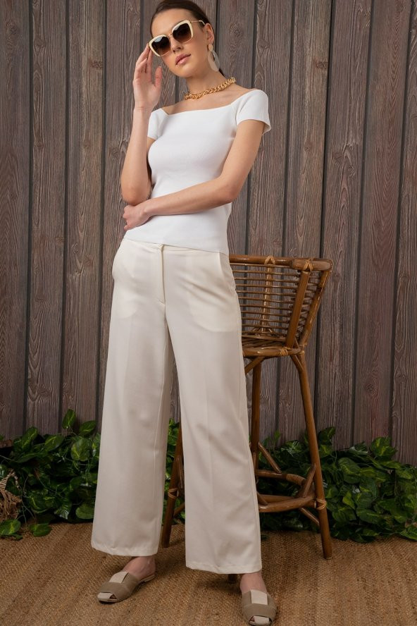 Kadın Madonna Yaka İnce Fitilli Kazak - 4