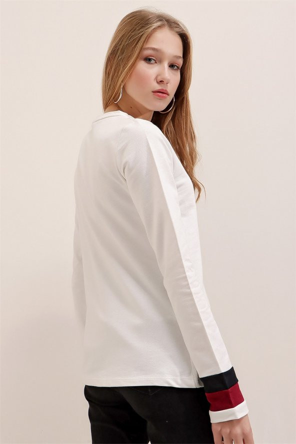 Kadın Leopar Bloklu Leopar Desenli Bluz - 5