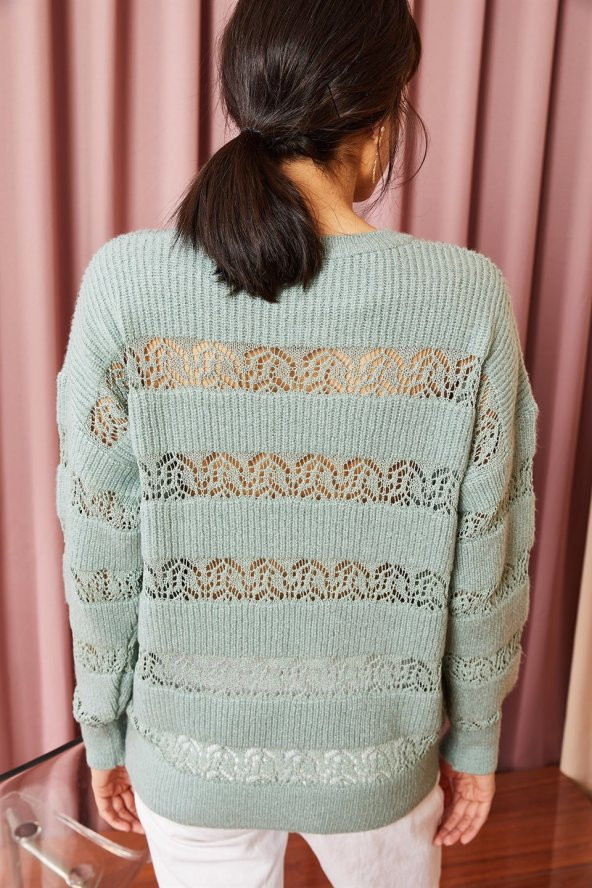 Kadın Lazer Kesim Triko Kazak - 2