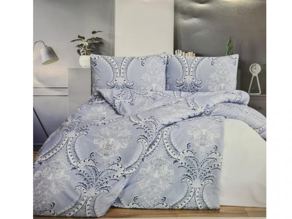 Çeyiz Diyarı Stella Ranforce Çift Kişilik Nevresim Takımı Mavi ürün görseli