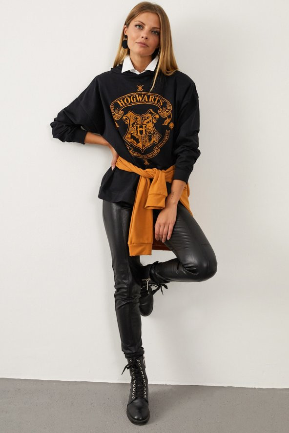 HOGVARTS YAZI BASKILI SWEATSHIRT - 2