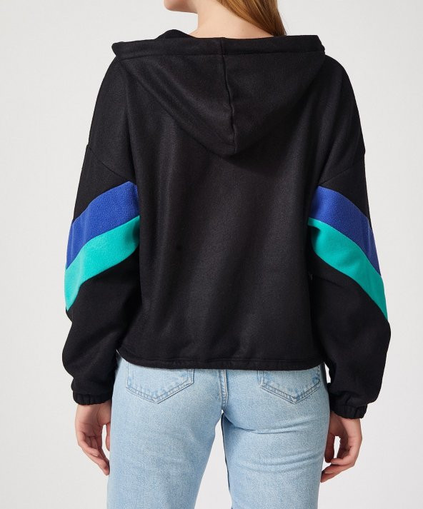 KAPÜŞONLU FERMUARLI SWEATSHIRT POLAR - 4