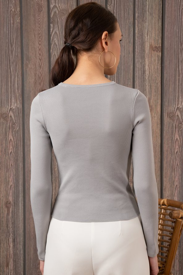 DEGAJE UZUN KOL BLUZ - 4