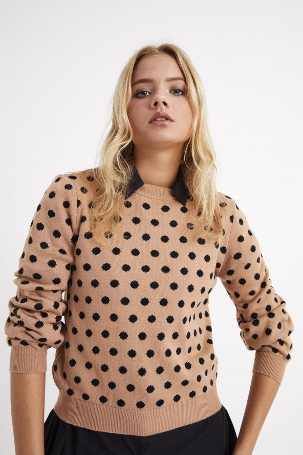 BİSİKLET YAKA PUANTİYELİ KAZAK - 2