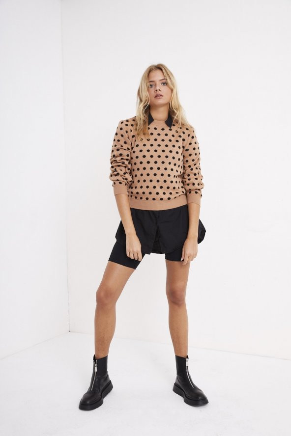 BİSİKLET YAKA PUANTİYELİ KAZAK - 3