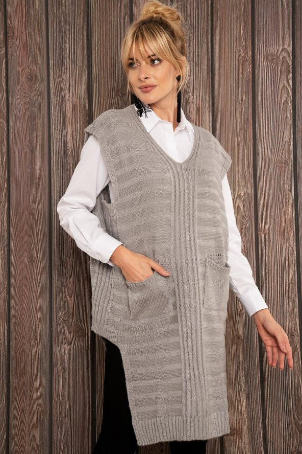 Kadın Vizon V Yaka Panço - 2