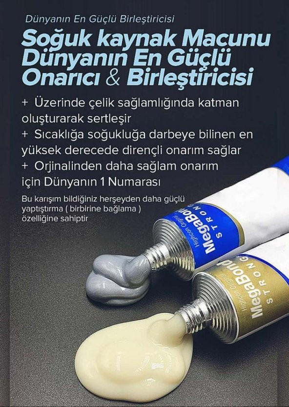 Megabond Çift Karışım Soğuk Kaynak Macun Yapıştırıcı 20gr - 2