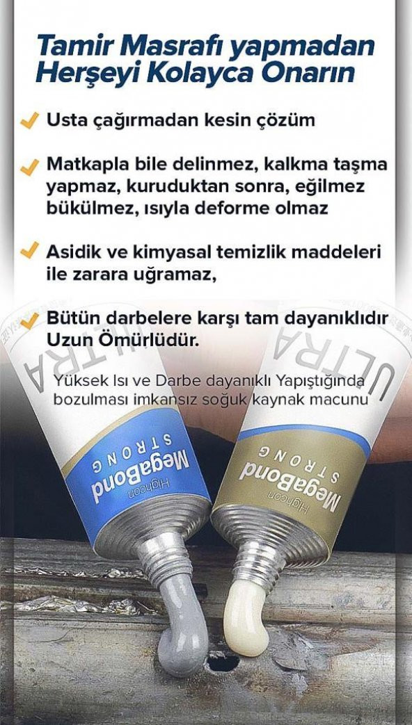 Megabond 2+1 Pk. Çift Karışım Soğuk Kaynak Macun Yapıştırıcı 60gr - 4