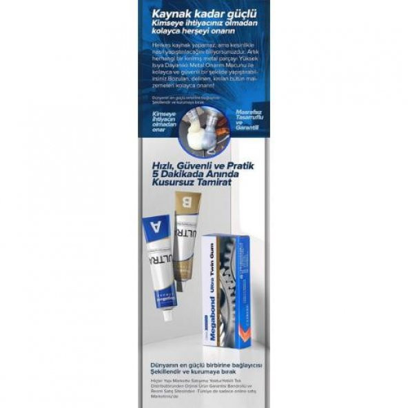 Megabond 2+1 Pk. Çift Karışım Soğuk Kaynak Macun Yapıştırıcı 60gr - 5