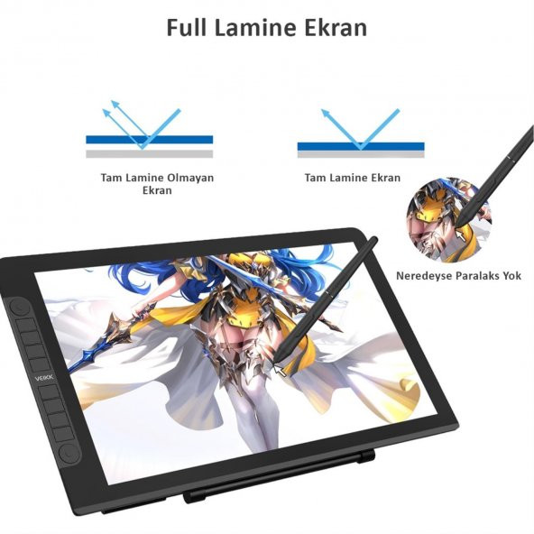 Veikk Vk2200pro 21.5" Ips Fullhd Tam Lamine Ekran, 8 Kısayol,2 Scroll Tuşlu Sağ/Sol El Grafik Tablet - 4
