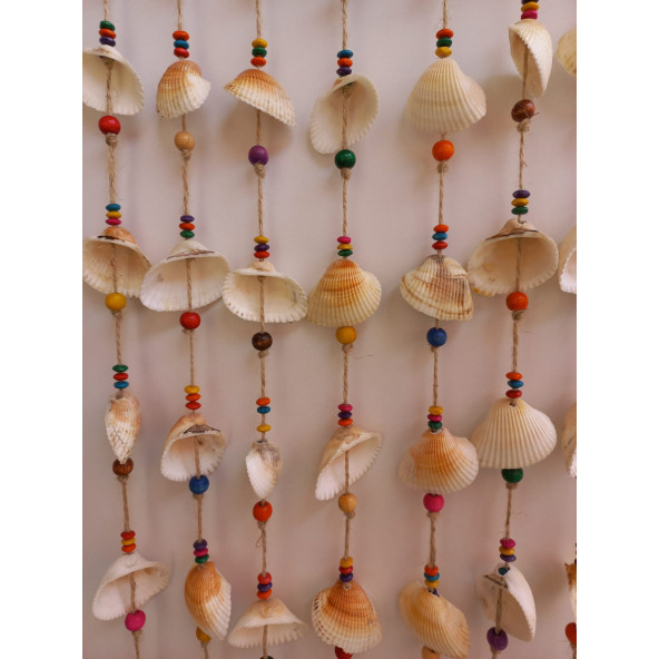 Renkli Boncuklu Deniz Kabuğu Figürlü 7'li Rüzgar Gülü - Resim 2