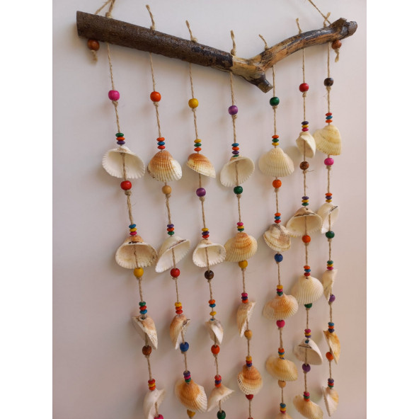 Renkli Boncuklu Deniz Kabuğu Figürlü 7'li Rüzgar Gülü - Resim 3