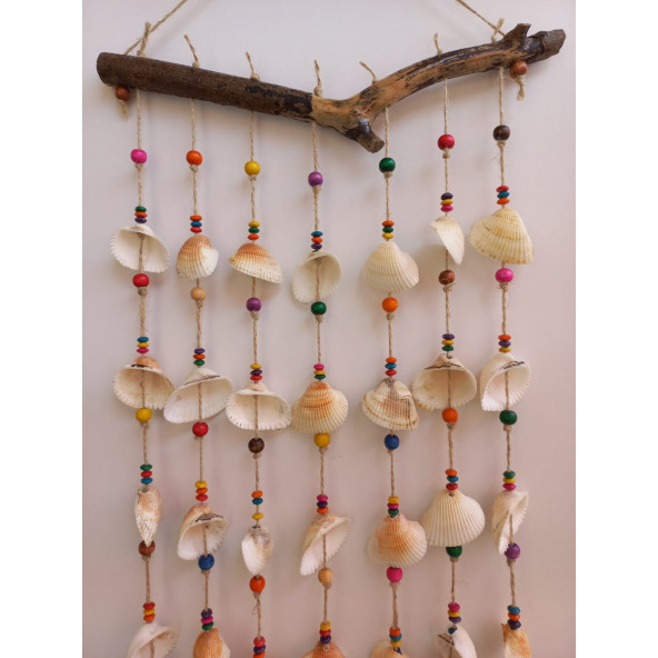 Renkli Boncuklu Deniz Kabuğu Figürlü 7'li Rüzgar Gülü - Resim 4