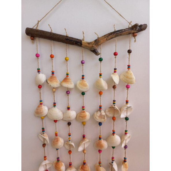 Renkli Boncuklu Deniz Kabuğu Figürlü 7'li Rüzgar Gülü - Resim 6