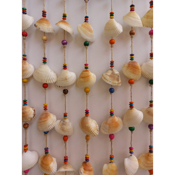 Renkli Boncuklu Deniz Kabuğu Figürlü 7'li Rüzgar Gülü - Resim 8