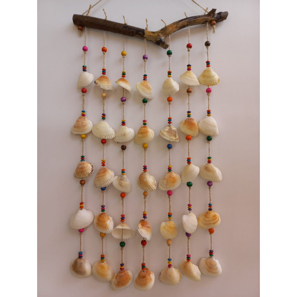 Renkli Boncuklu Deniz Kabuğu Figürlü 7'li Rüzgar Gülü - Resim 9