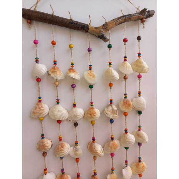 Renkli Boncuklu Deniz Kabuğu Figürlü 7'li Rüzgar Gülü - Resim 10