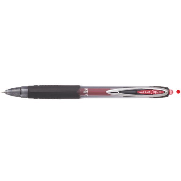 Uni-Ball Roller Kalem (12 adet) Signo 207ND Jel İğne Uç Mekanik 0.7 MM Kırmızı  UMN-207ND