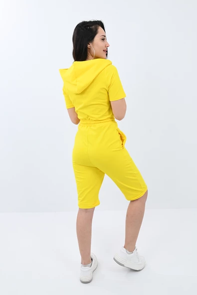 Kısa Kollu Şortlu ip Kemerli Tulum 8963 - 12