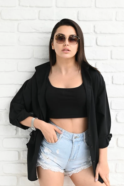 Kadın Yan Büzgülü Gömlek 1212-22