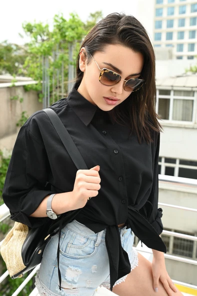 Kadın Yan Büzgülü Gömlek 1212-22 - 5