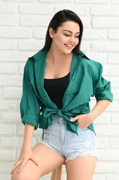 Kadın Yan Büzgülü Gömlek 1212-22 - 9