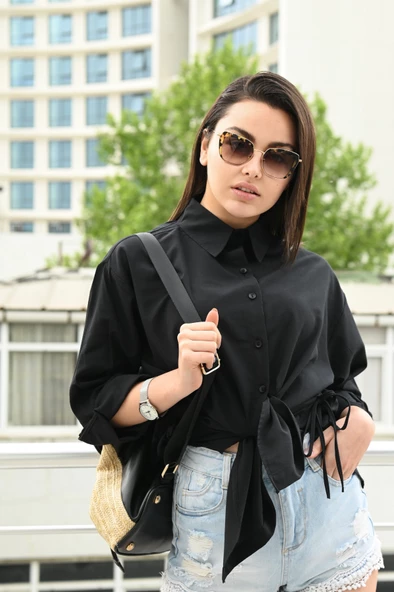 Kadın Yan Büzgülü Gömlek 1212-22 - 2