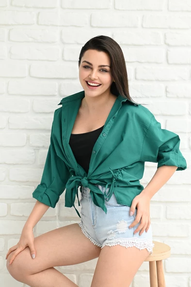 Kadın Yan Büzgülü Gömlek 1212-22 - 8