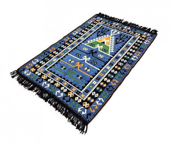Shark Anadolu Seccade Kilim 12 Mavi - 4