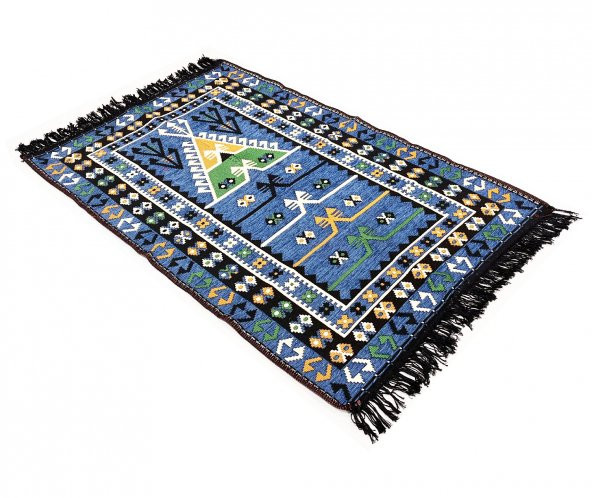 Shark Anadolu Seccade Kilim 12 Mavi - 5