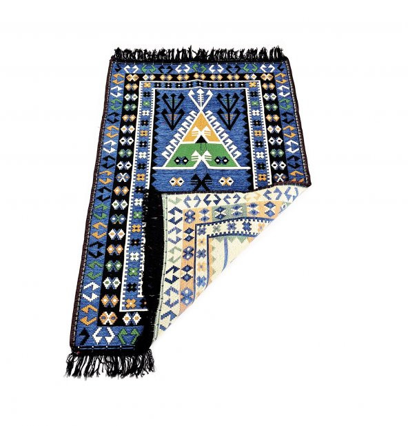 Shark Anadolu Seccade Kilim 12 Mavi - 6