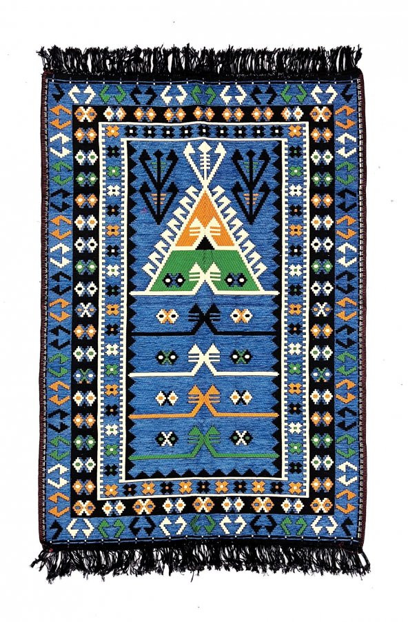 Shark Anadolu Seccade Kilim 12 Mavi