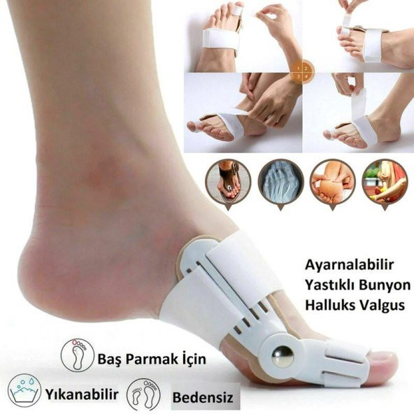 Ayak Baş Parmak Kemik Koruyucu Bunyon Kemik Çıkıntı Düzeltici Makaralı Gece Ateli Halluks Valgus - 4