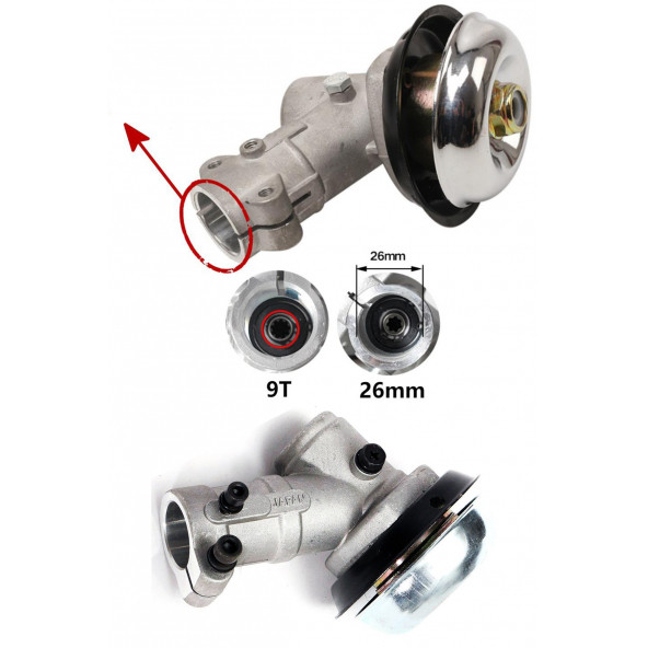 Swazer Motorlu Tırpan Sapı İçin Redüktör Sap çap 26mm Şaft diş 9 Diş Tırpan Şaft Başlık - 4