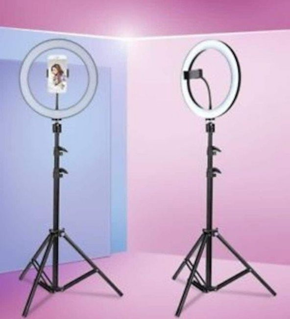 Kuaför Makyaj Çekimleri Selfie Işığı Sürekli 14 İnç Işık 2m Stand