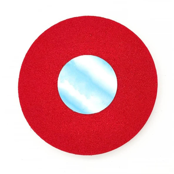 7P Kırmızı Mop Sıkıştırılmış Elyaf Polisaj Keçesi 200x25x19mm