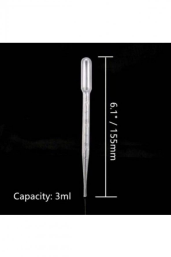 10 Adet 3 Ml Pastör Pipeti Taksimatlı Likit Pipetilikit Pipeti - 2