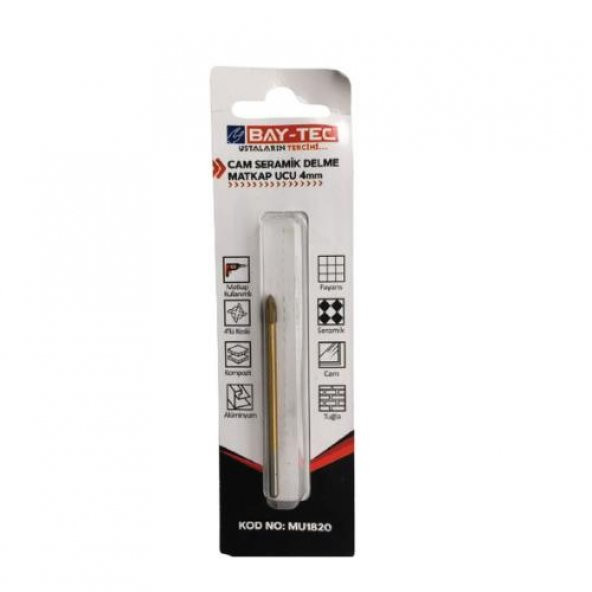 Bay-Tec MU1820 Cam Seramik Delme Matkap Ucu 4MM - 2