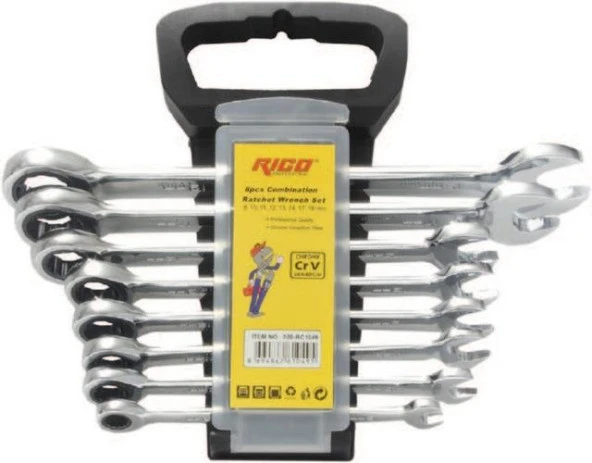 Rico RC1049 Cırcırlı Kombine Anahtar Takımı Seti 8-19 Mm