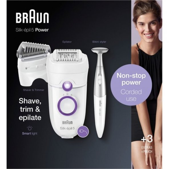 Braun Silk-épil 5 5825 3'ü 1 Arada Kablolu Kuru Kullanım Epilatör - 8