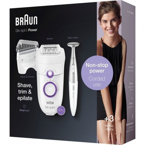 Braun Silk-épil 5 5825 3'ü 1 Arada Kablolu Kuru Kullanım Epilatör - 9