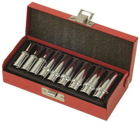 Bay-Tec MK2700 Uzun Lokma Takımı Seti 1/4'' 9 Parça Altı Köşe